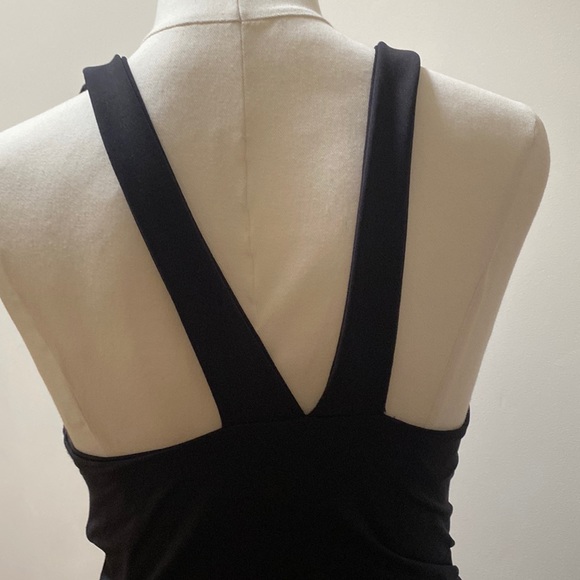 Kookai fitted x black midi dress - shirred sides - Picture 7 of 8